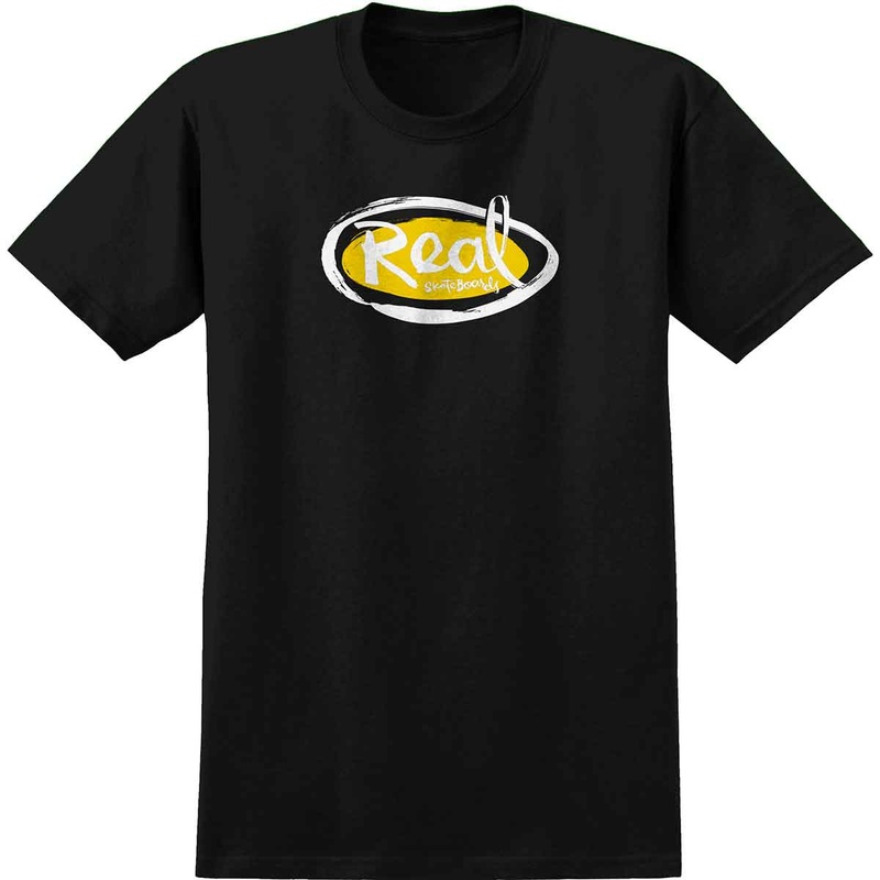 Real Natas Kaupas Oval T-Shirt Black/Yellow Small