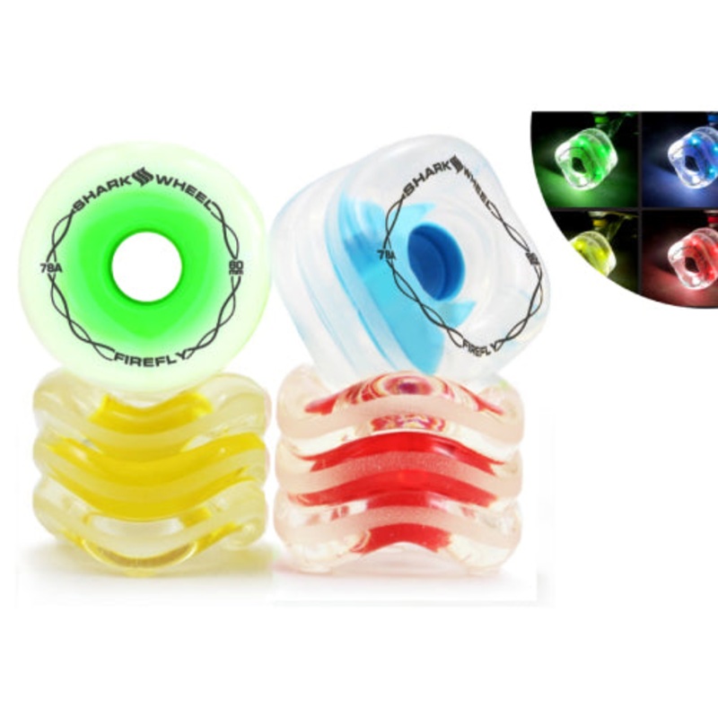 Shark Wheel Firefly Light Up Wheels 60MM 78A – Multi 60mm