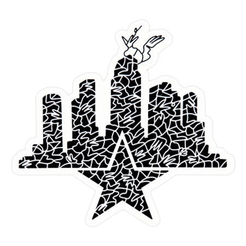 Skatepark of Tampa Lucas Beaufort City Star Sticker White/ Black 3″