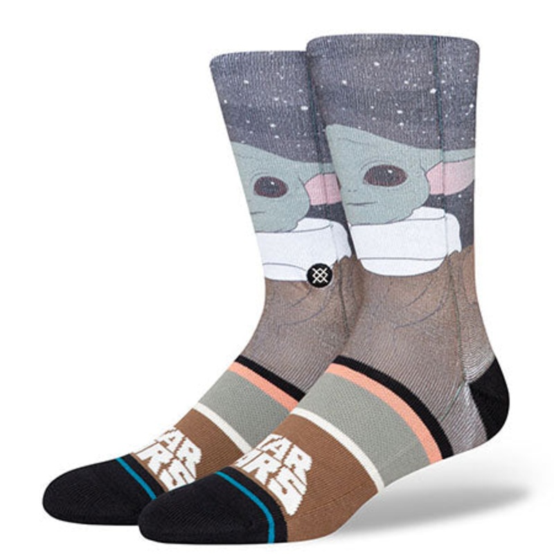 Stance Grogu By Jaz Crew Socks Splatter Grey Large