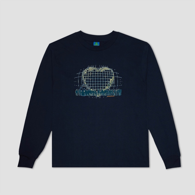 Frog I Love Music Longsleeve T-Shirt Blue Small