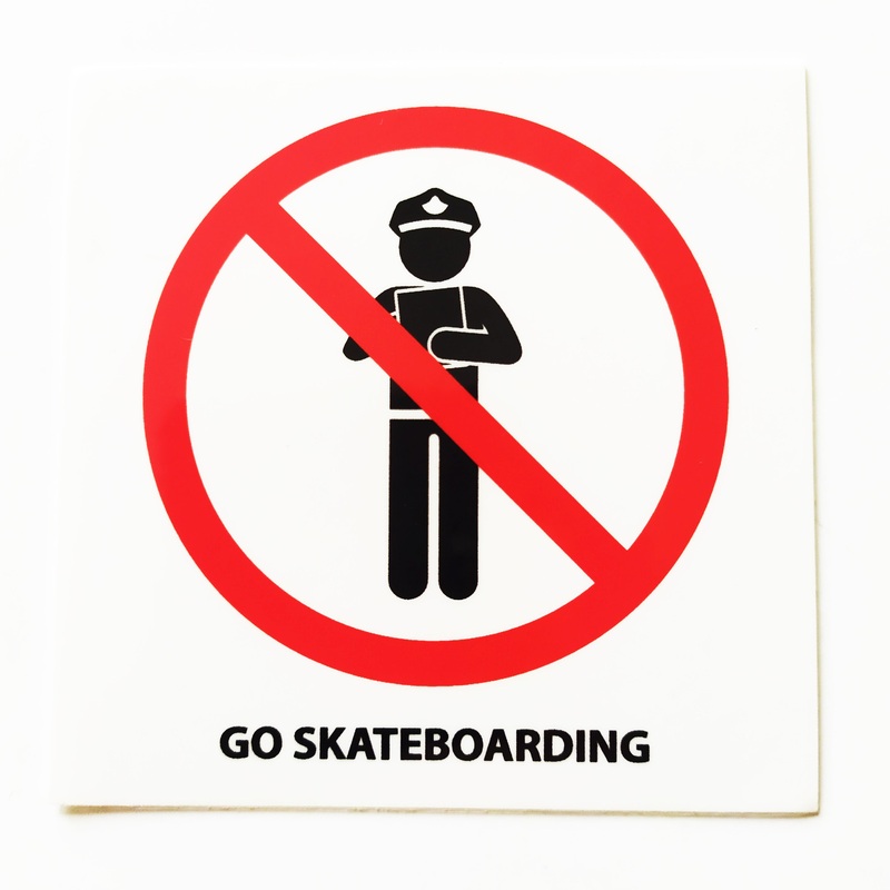 GO SKATEBOARDING Skateboard Sticker from Thank You Skateboards – 7.5cm across approx