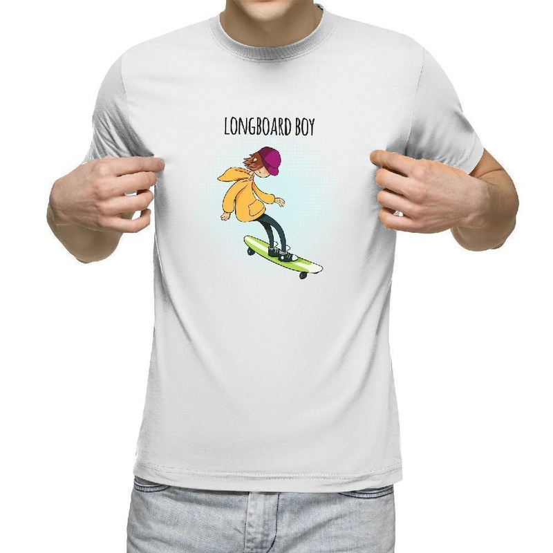 Longboard Boy T-Shirt S White