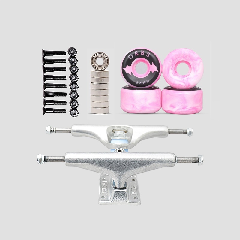 Orbs Swirls Pink / White 53mm Undercarriage Kit 5.25″ (7.75″- 8.25″)