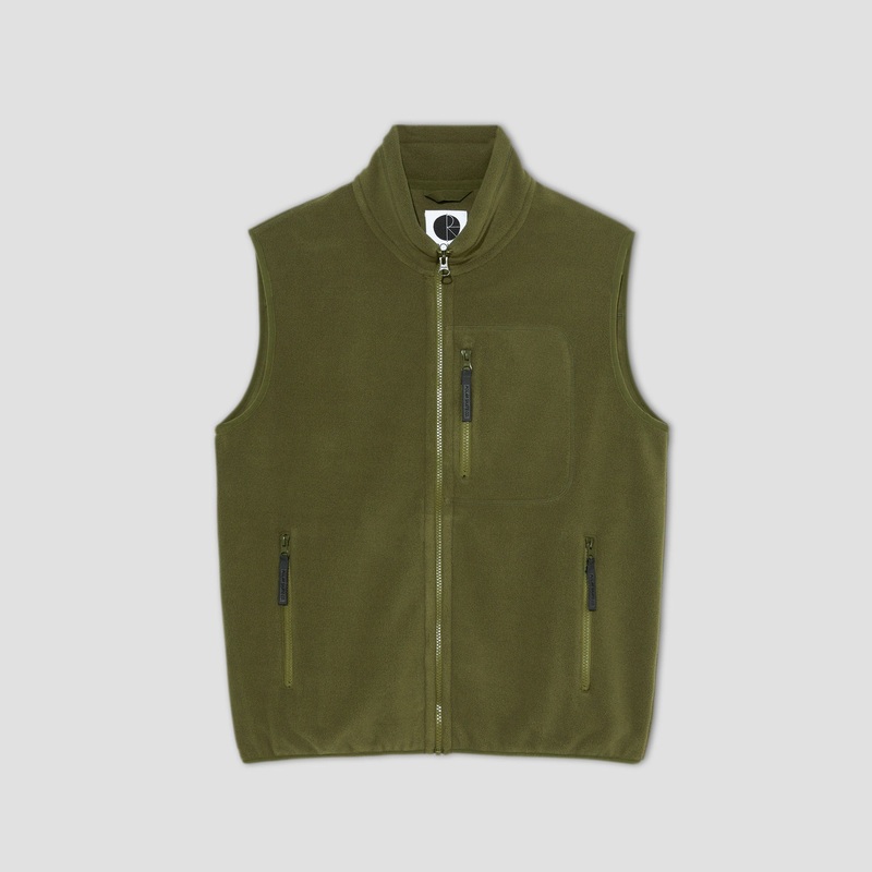 Polar Basic Fleece Vest Army Green Small