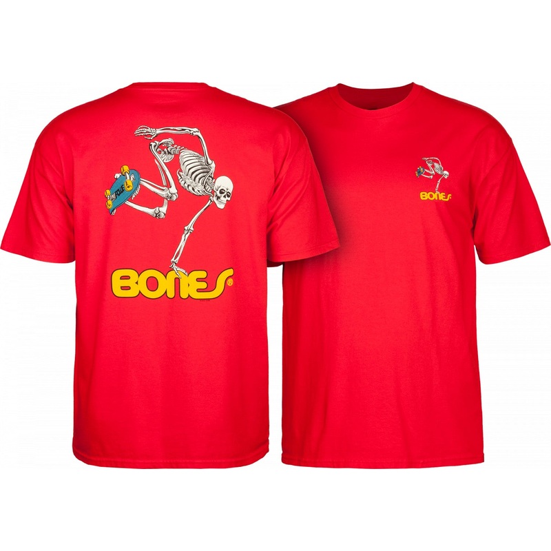 Powell Peralta Skate Skeleton Youth T-shirt Youth Small Red