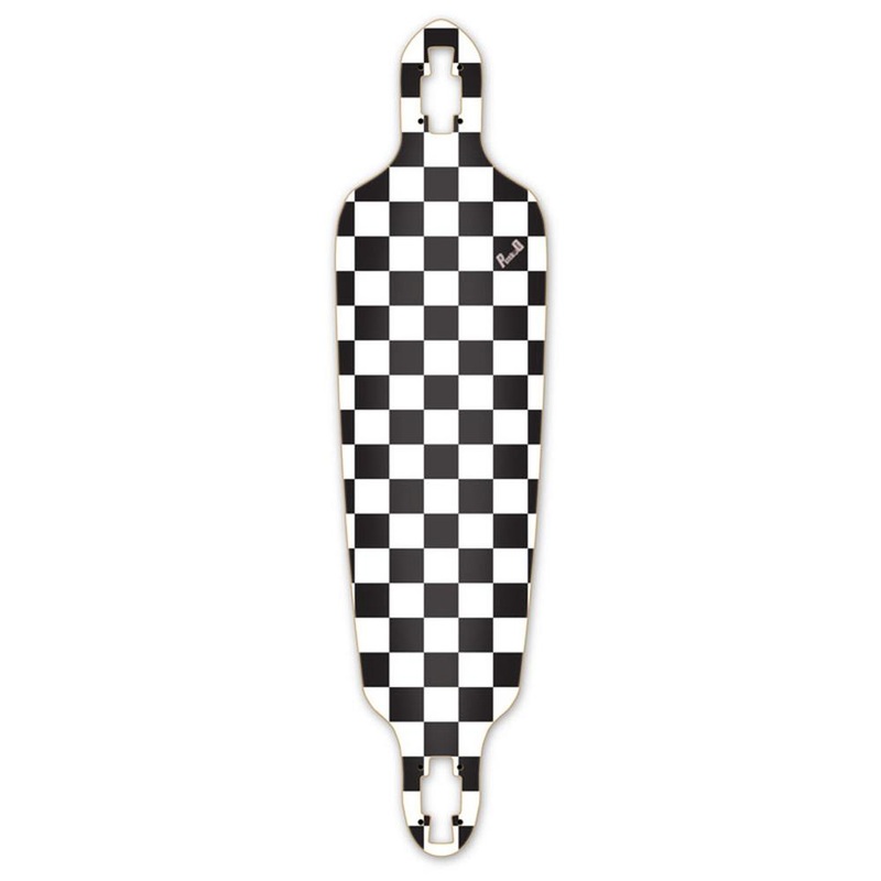 Punked Drop Through Longboard Deck – Checker White Deck