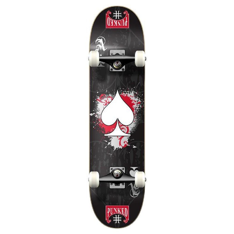 Punked Graphic Ace Black Complete Skateboard Complete