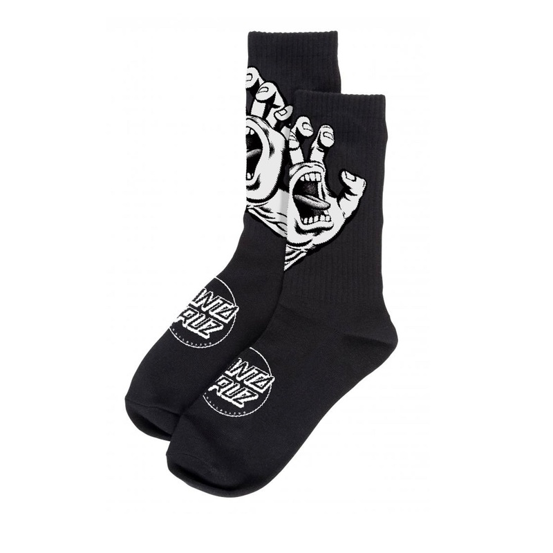 Santa Cruz Sock Screaming Hand Mono Sock – Black