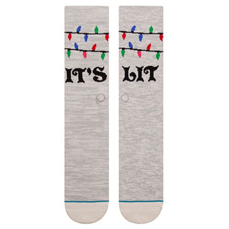 Stance Its Snow Lit Boys Socks White Large