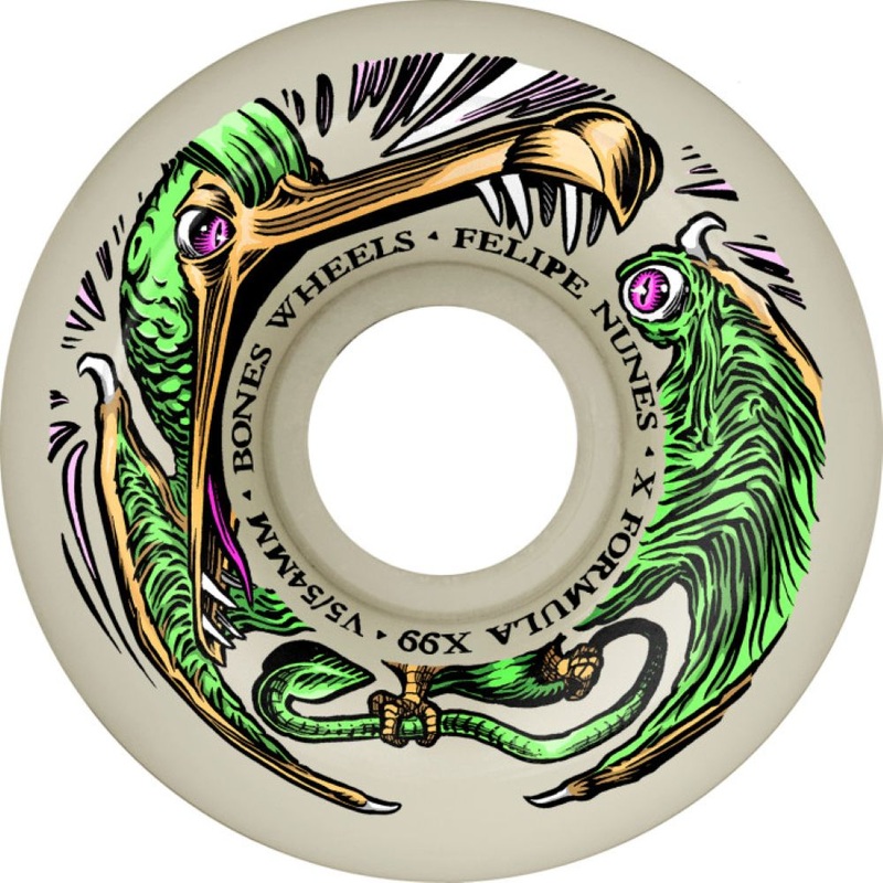 BONES WHEELS X-Formula Skateboard Wheels Nunes Dino Sortas V5 Sidecut 99a 54mm