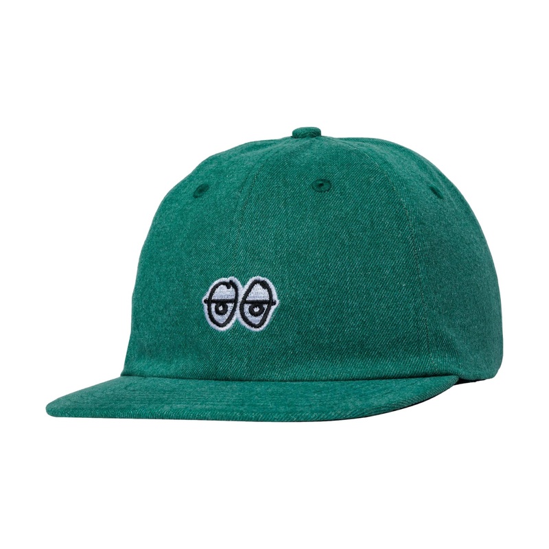 Krooked Eyes Adj. Strapback Hat Green Denim