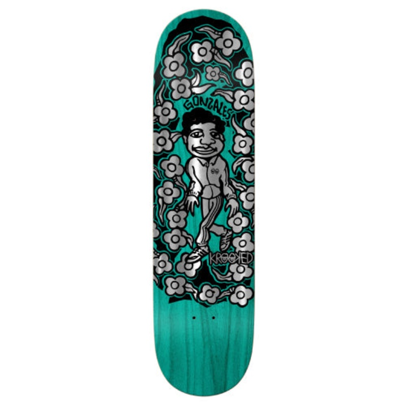 Krooked Mark Gonzales Sweatpants Foil Skateboard Deck Teal 8.5″ 8.5″
