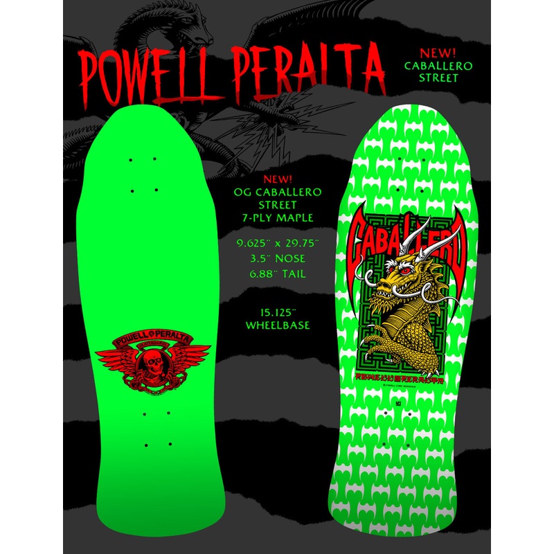 *Pre-Order* Powell Peralta Steve Caballero Street Dragon DNB Green/White Skateboard Deck