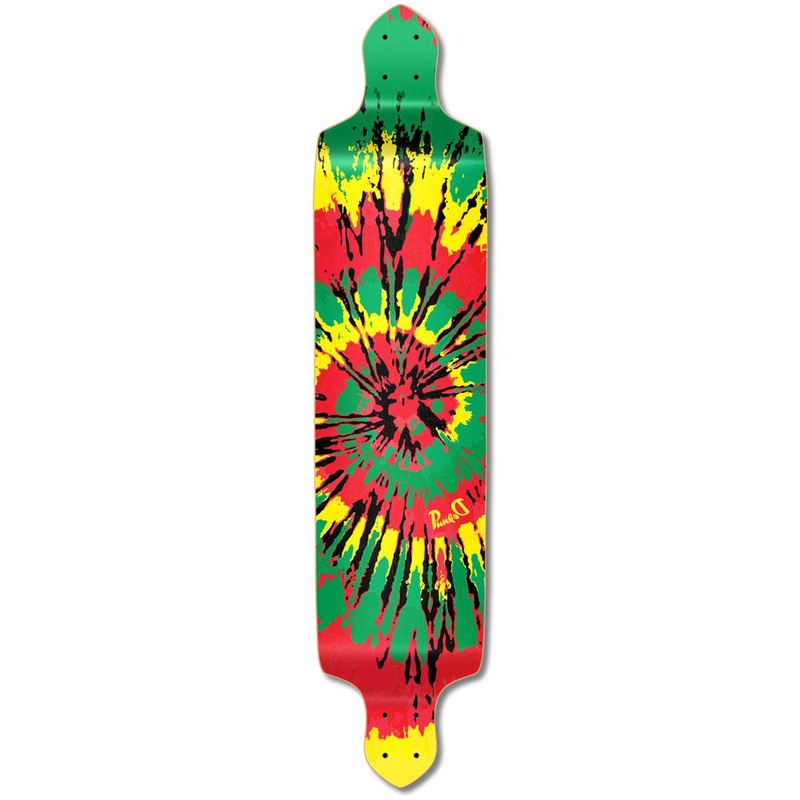 Punked Drop Down Tiedye Rasta Longboard Deck Deck