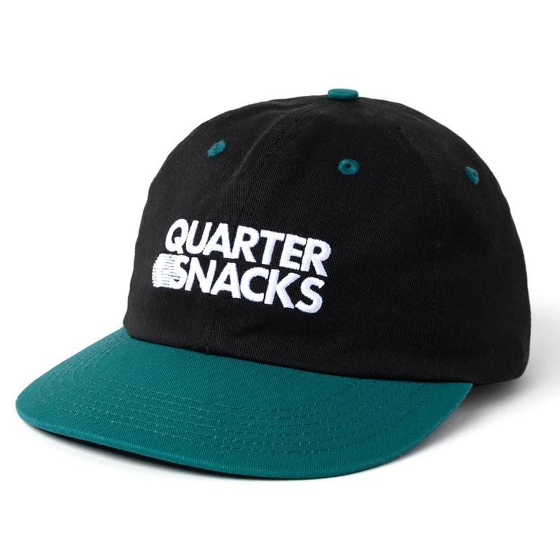 Quartersnacks Journalist Snap-Back Hat Black/ Green One Size Fits All