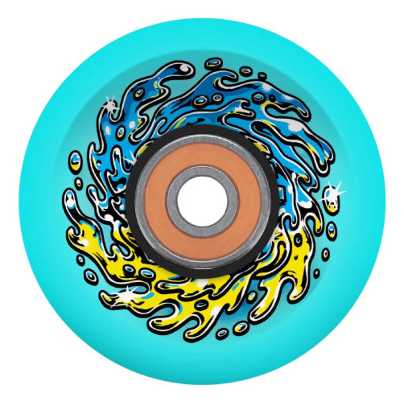 Santa Cruz *Light Ups* OG Slime Balls Skateboard Wheels Transparent Blue 66MM 78A 66mm