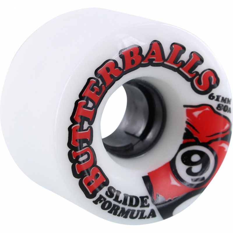 Sector 9 Slide Butterballs 61mm 80A White With Red/Black Wheels | Set of 4