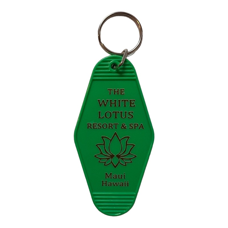 The White Lotus Hotel Motel Keychain Acrylic Green OS