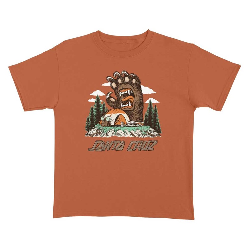 44156300 Screaming Grizzly Front Midweight YOUTH Tee Texas Orange Santa Cruz MD