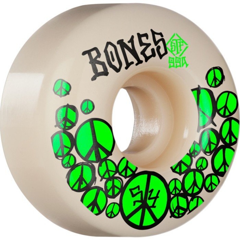 BONES WHEELS STF Skateboard Wheels Peace 54mm V1 Standard 99A 54MM