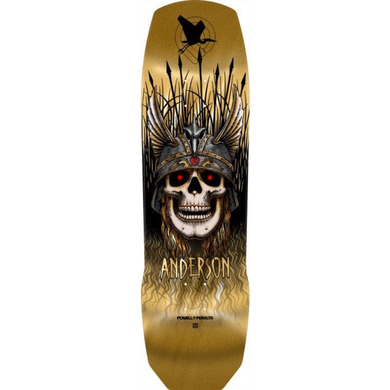 Powell Peralta Pro Andy Anderson Heron 7-Ply Maple Skateboard Deck Gold Foil- 9.13 deck