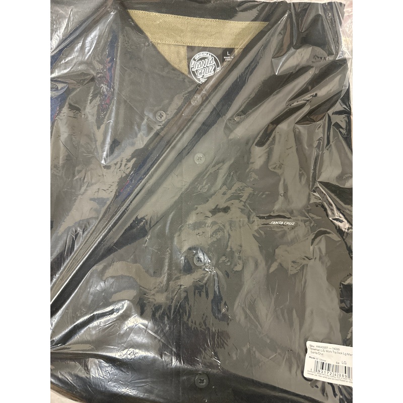 SANTA CRUZ WORK LONG SLEEVE BUTTON UP LARGE Black
