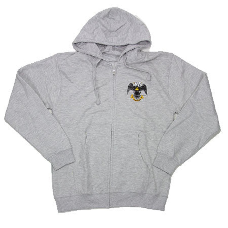 Theories 33rd Degree Zip-Up Hooded Sweatshirt Heather Grey Small
