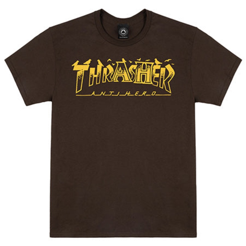 Thrasher Magazine Thrasher x Anti Hero Pigeon Mag T Shirt Brown Extra Large