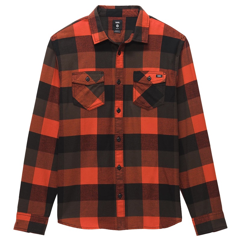 Vans Box Flannel Shirt Black/ Fiesta Red Small