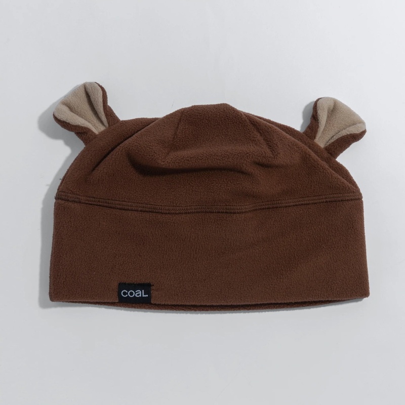 Coal Critter Kids Fleece Beanie Brown