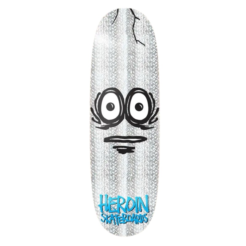 Heroin Team Very Big Holo 10.0″ Egg Shaped Skateboard Deck 10.0″ WB 14.625″