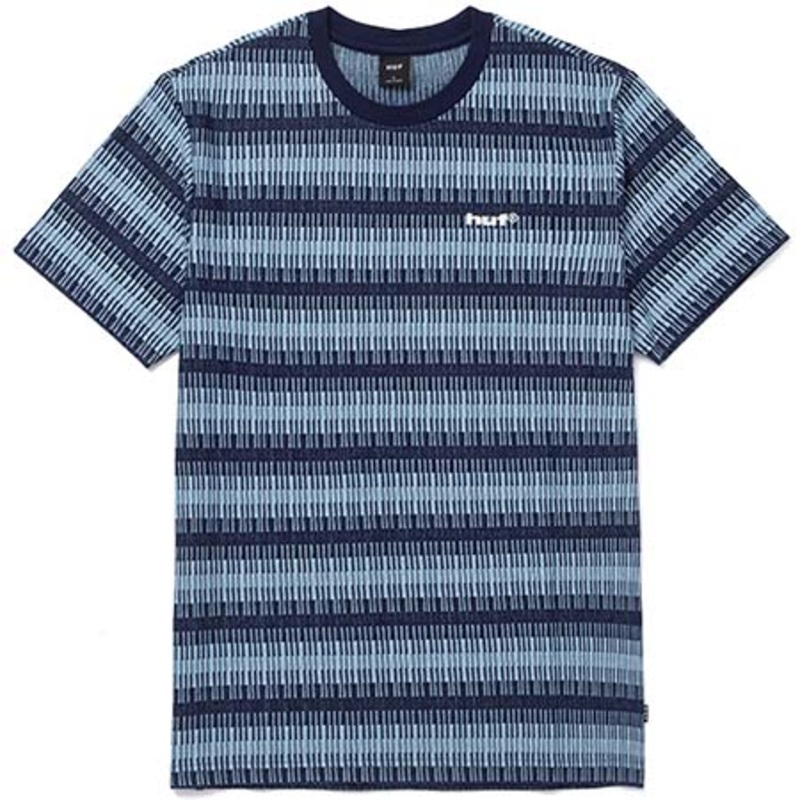 HUF Synthetic Stripe Knit Top Navy Blazer Small