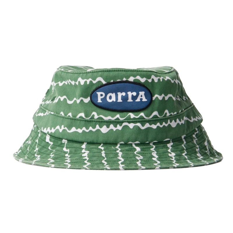 Parra Broken Waves Bucket Hat Large Washed Green