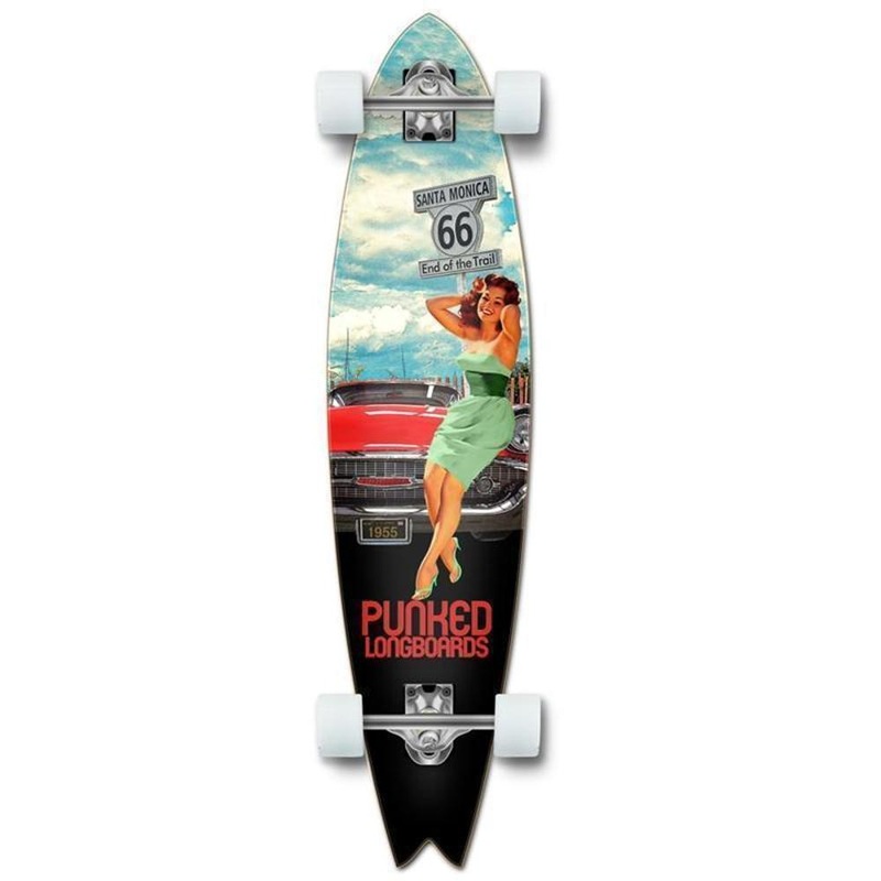 Punked Fishtail 40″ Longboard – Route 66 Getaway – Complete Complete