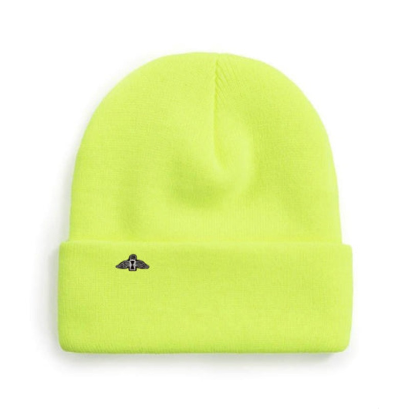 Pvblic Domain Beanie with Pin (Neon Green)