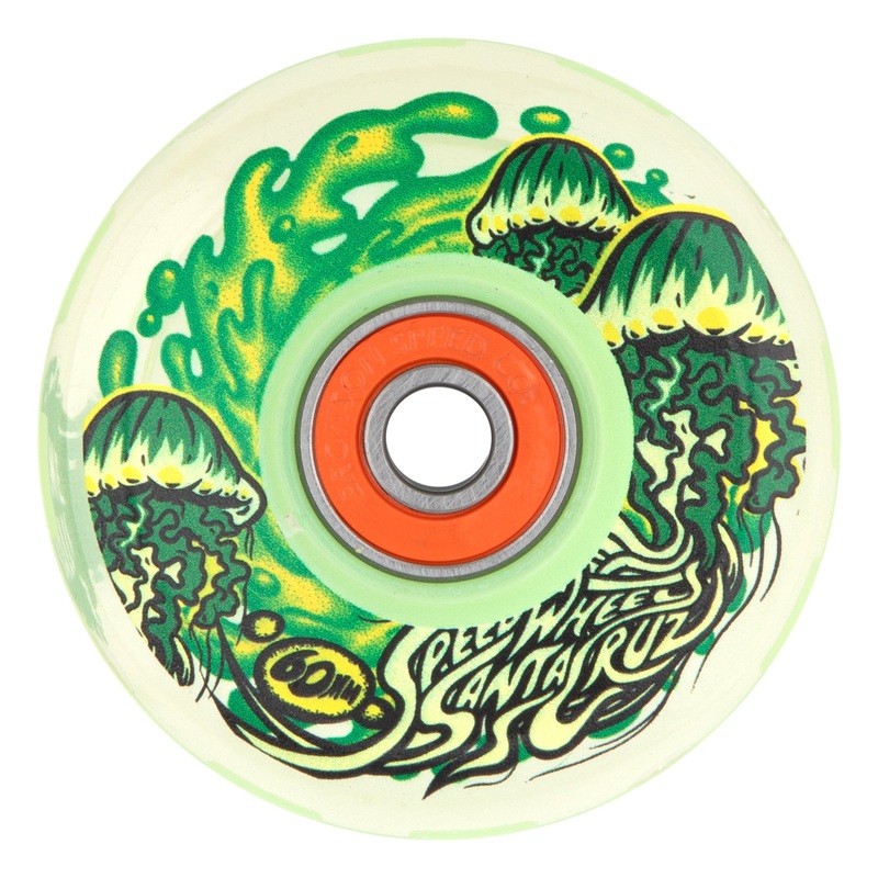 Slime Balls Jelly Fish Light Ups (GITD) 60mm 78a Skateboard Wheels