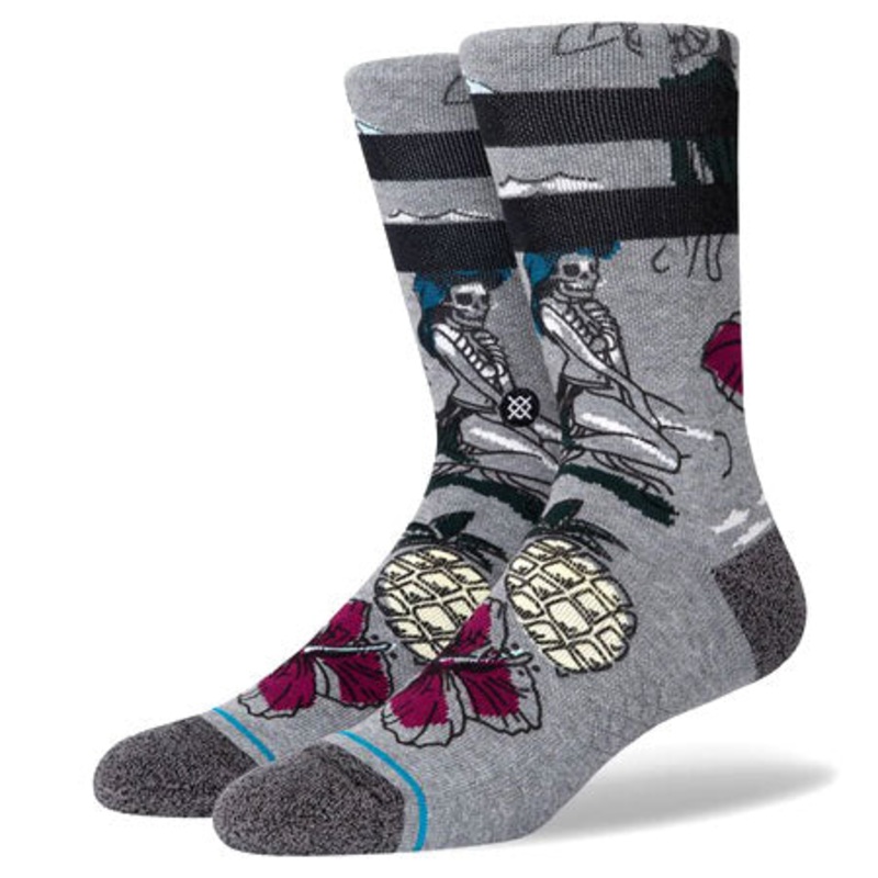 Stance Haunted Hula Crew Socks Gray Large