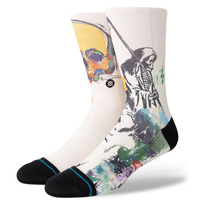 Stance Sickle Crew Socks Vintage White Large