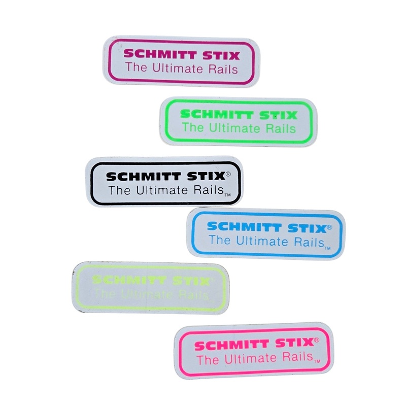 WHITE Vintage 80s SCHMITT STIX RAILS STICKER PACK (6 pc)