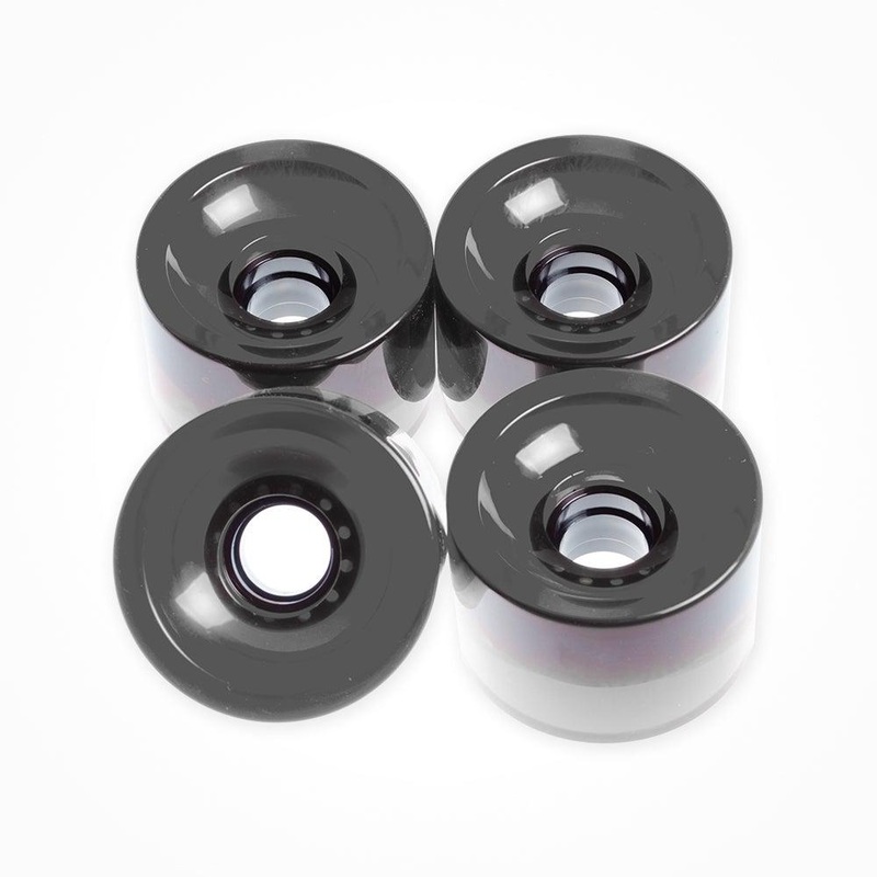 Clear Black Square Lipped Longboard Skateboard Wheels 70mm x 80a