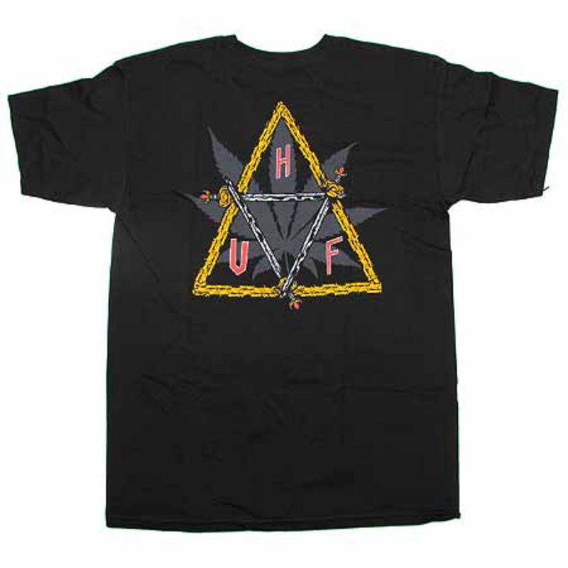 HUF Swords Triple Triangle T Shirt Black Large