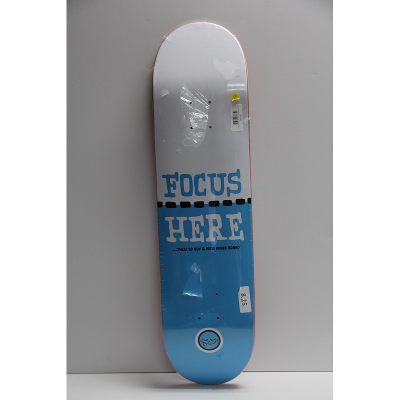 Roger Skateboards Focus Here Skateboard Deck – 8.25″ x 31.5″