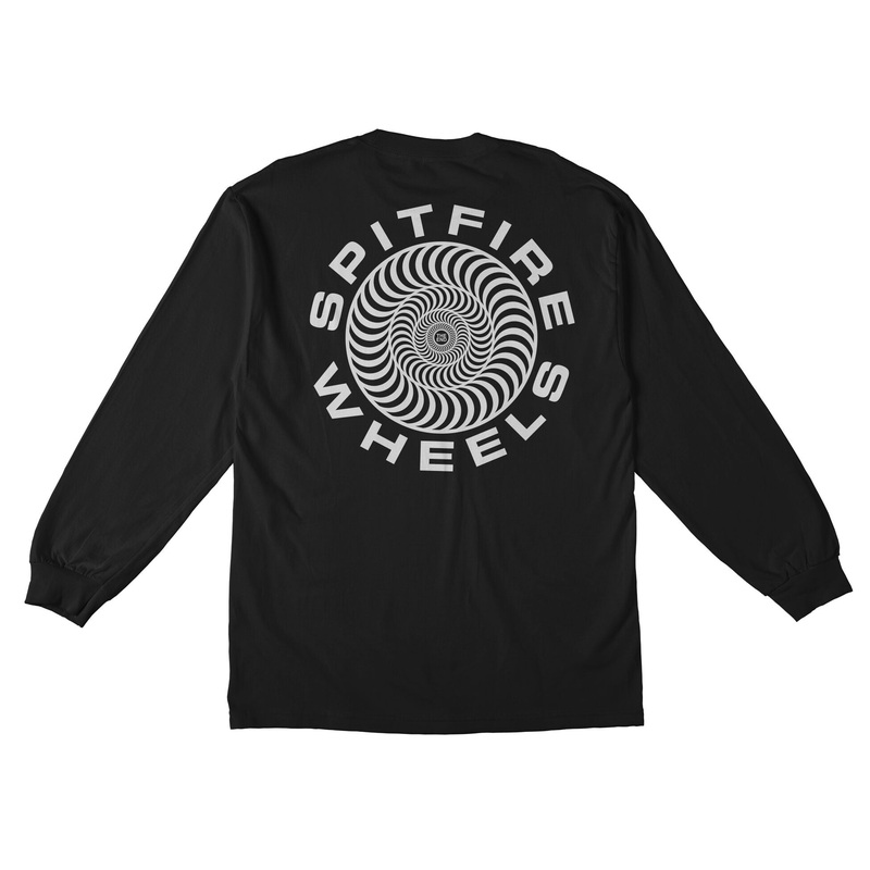 Spitfire Classic 87 Swirl Long Sleeve Shirt – Black/White Small Black
