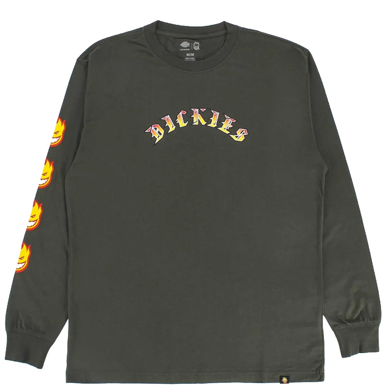 Dickies Dickies x Spitfire Long Sleeve T Shirt Olive Green Medium