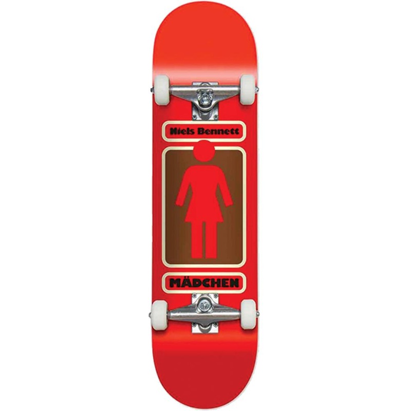 Girl Bennett 93 Til 7.87″ Skateboard in Red Complete