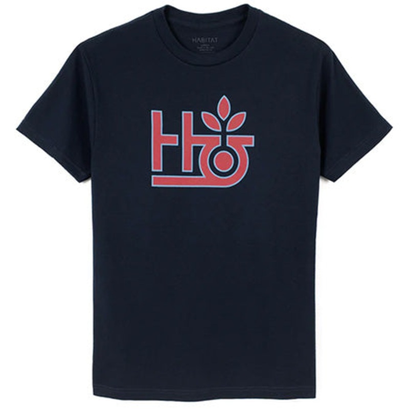 Habitat Pod Logo T Shirt Navy/ Red Medium