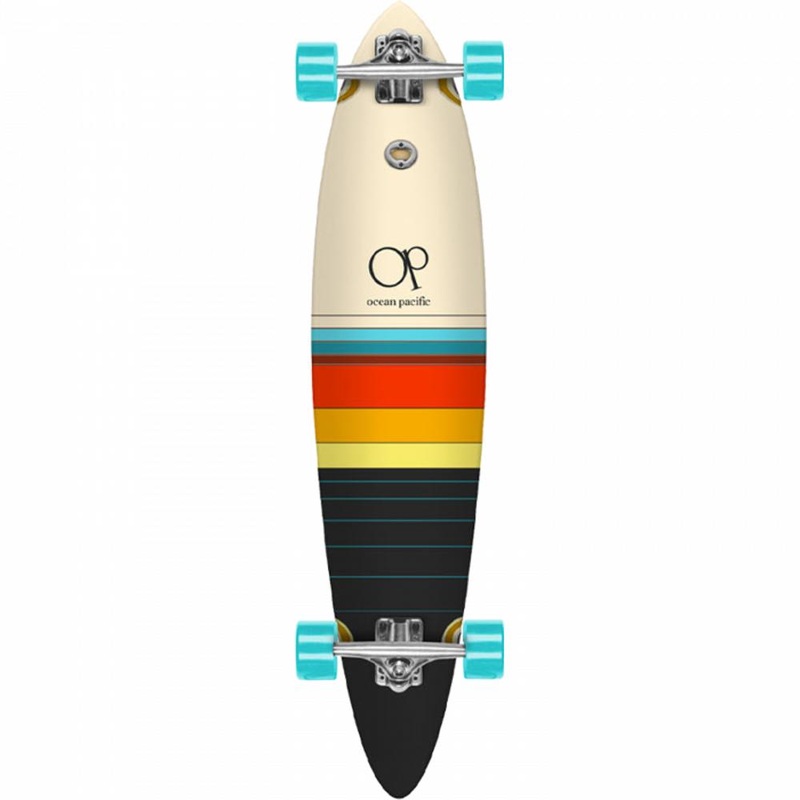 Ocean Pacific Swell Dawn 8.75″ Off-White/Black Pintail Longboard Complete