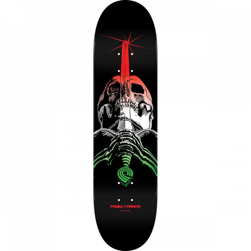 Powell Peralta Skull/Sword Fade Green 8.25″ Black/Green/Red Skateboard Deck