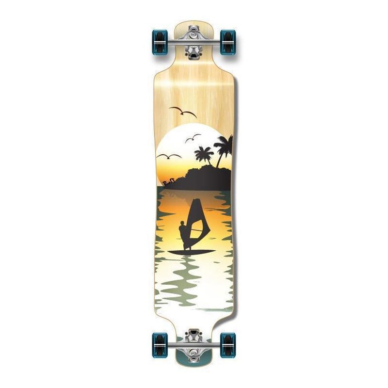 Punked Surfer Natural Lowrider Double Drop Longboard Complete